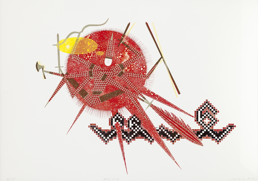 999 - 666, 2013, 50 x 70 cm, linocut