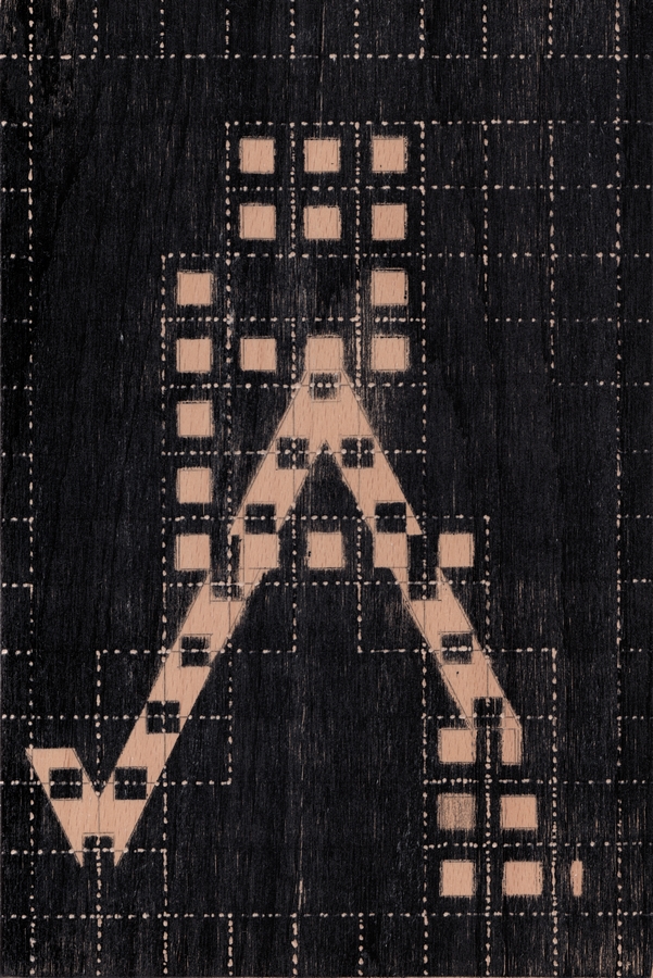 Slave 2, 2016, 30 x 20 x 3 cm, offset ink, wood