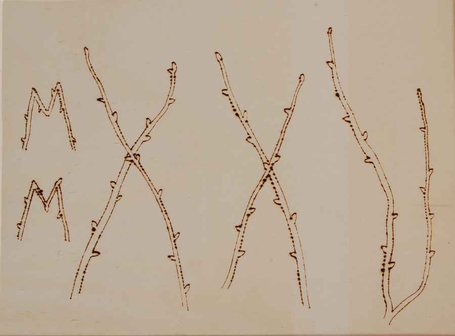 Spring 2025, 2025, 30 x 40 cm, pyrography, wood